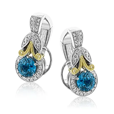 Color Earrings in 18K Gold with Diamonds