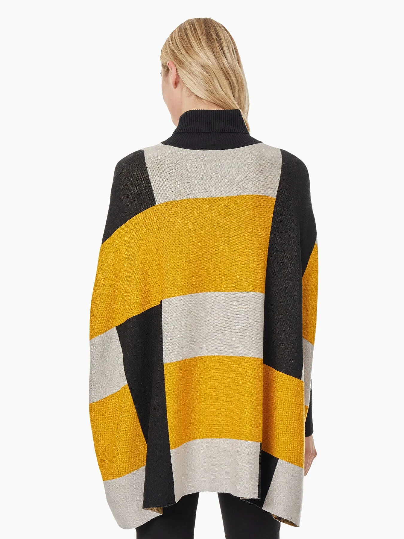 Colorblock Drop Shoulder Turtleneck Sweater