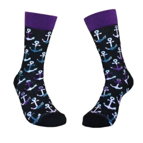 Colorful Anchor Pattern Socks (Adult Medium - Women's Shoe Sizes 5-10)