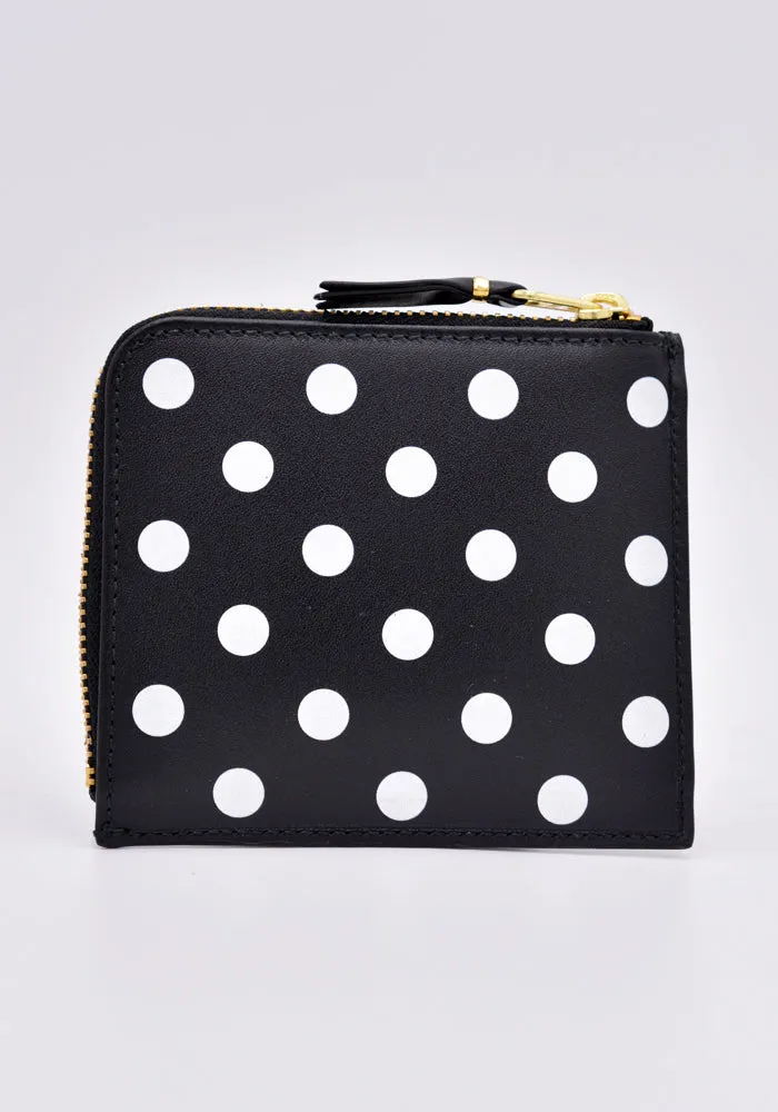 COMME DES GARCONS SA3100PD POLKA DOT LEATHER WALLET BLACK