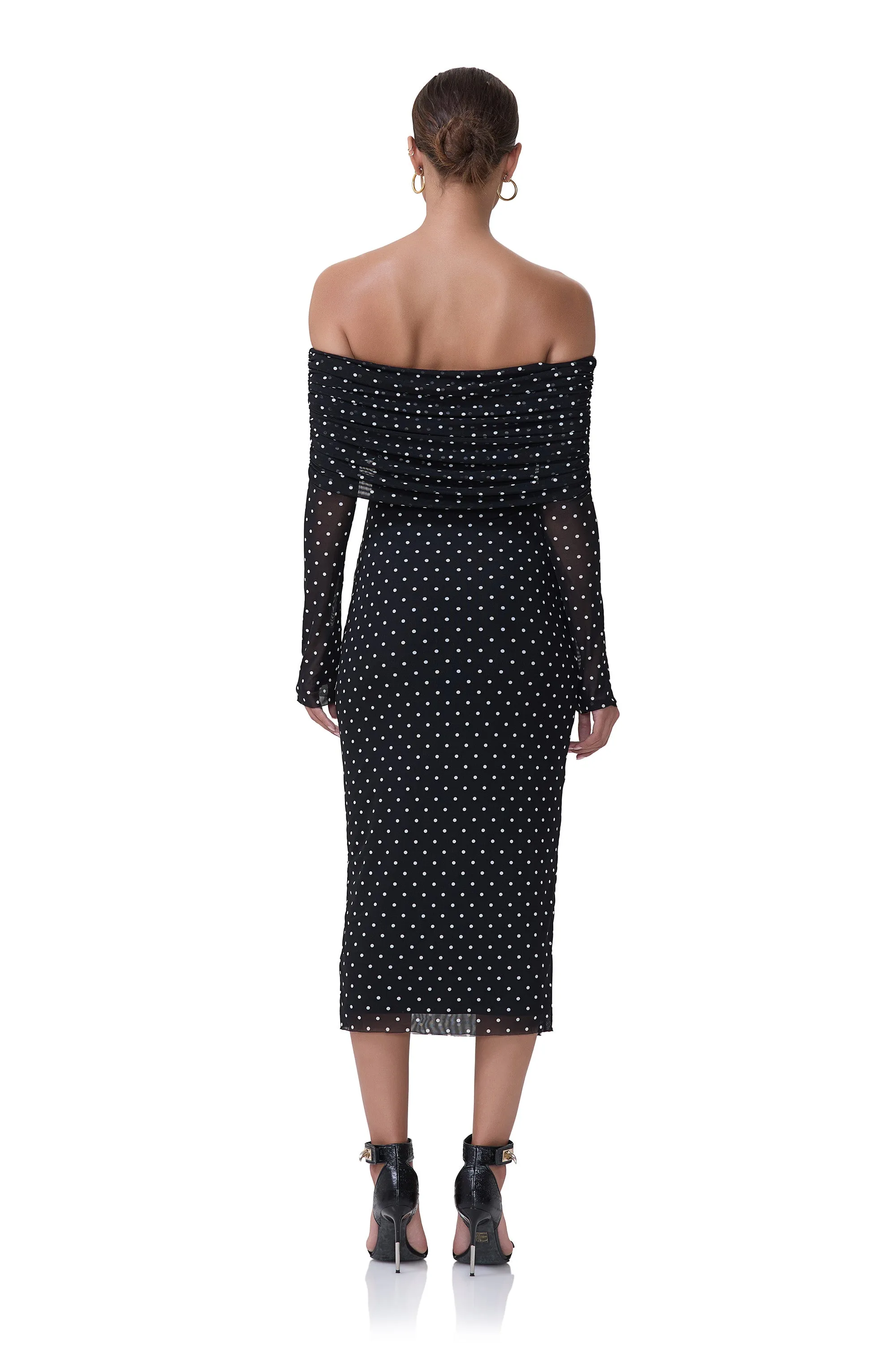 Cornelia Midi Dress - Noir Dot