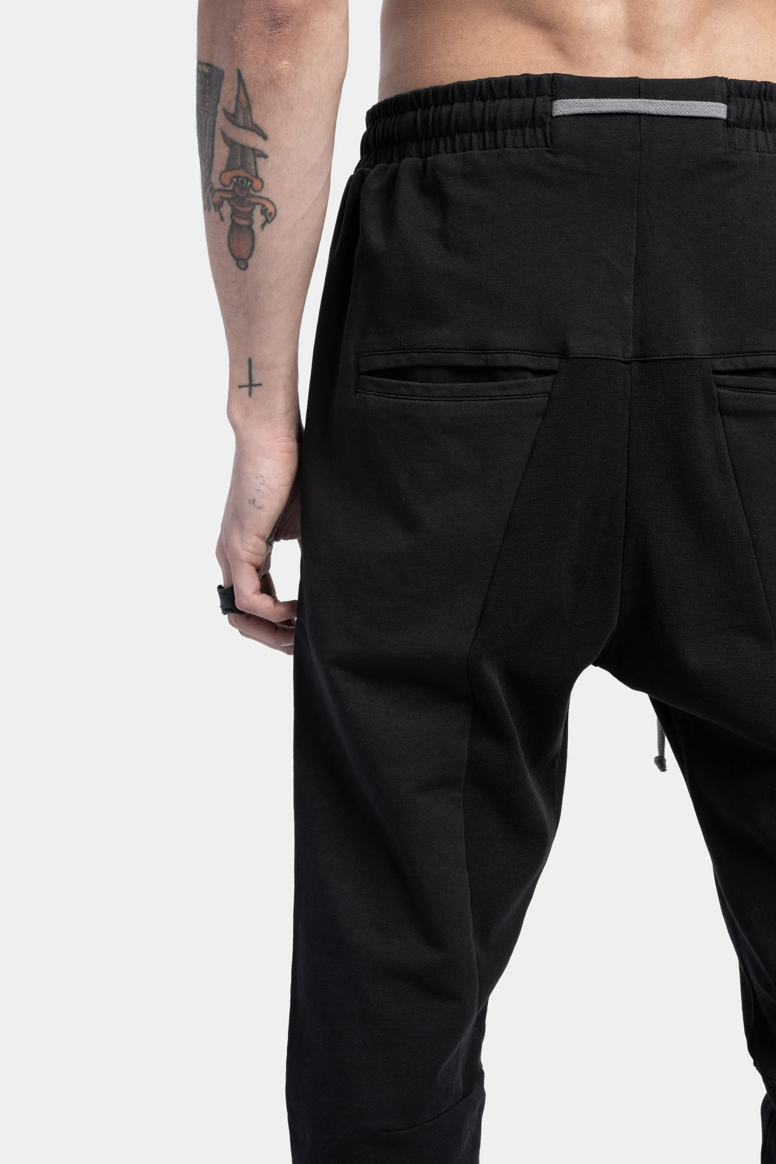 Cotton Jersey Jogger Sweatpants, Black