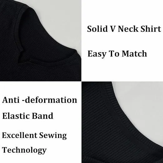 Cotton Knitted Half Sleeves T-Shirt Black