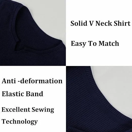 Cotton Knitted Half Sleeves T-Shirt Navy Blue