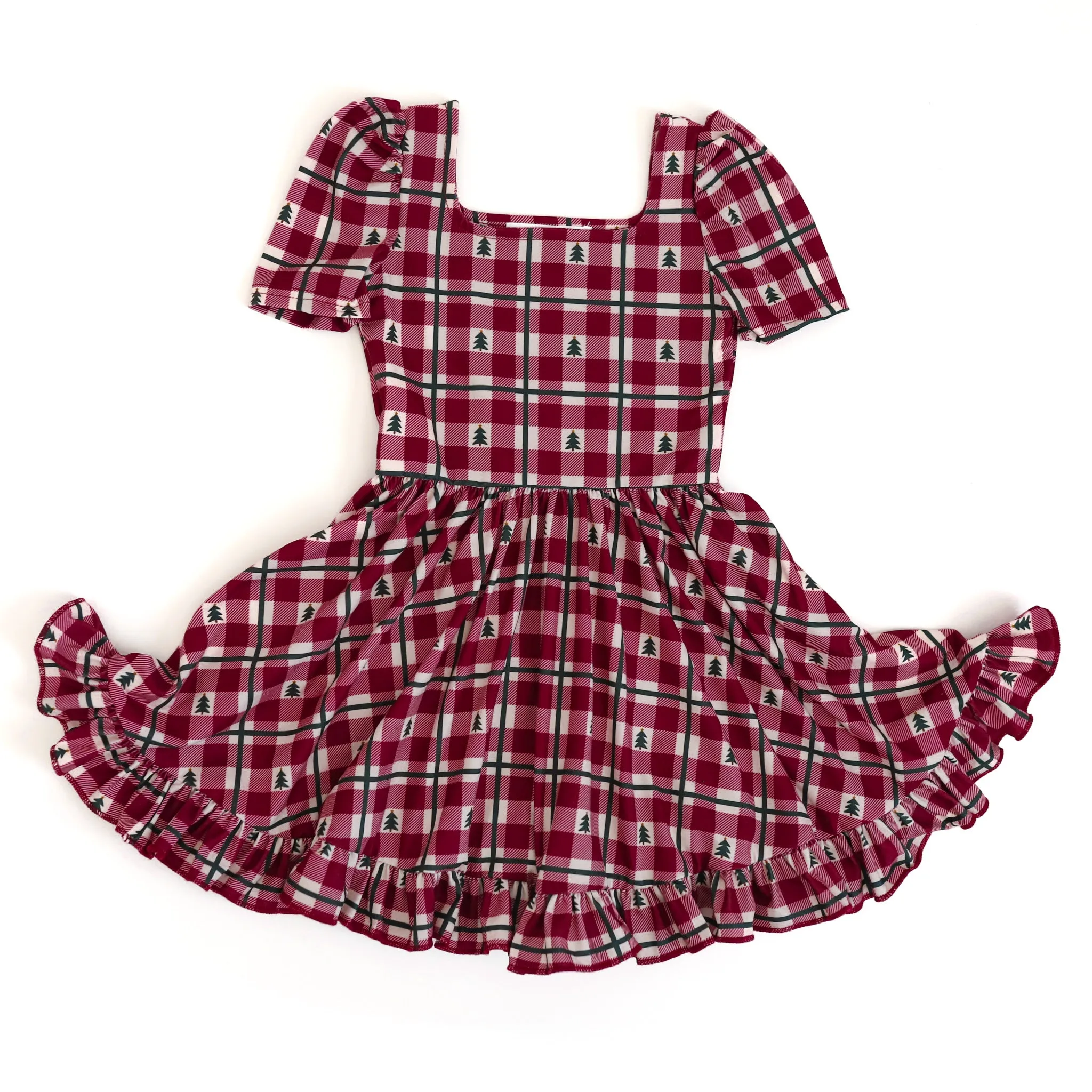 Crimson Tree Gingham Mod Twirl Dress