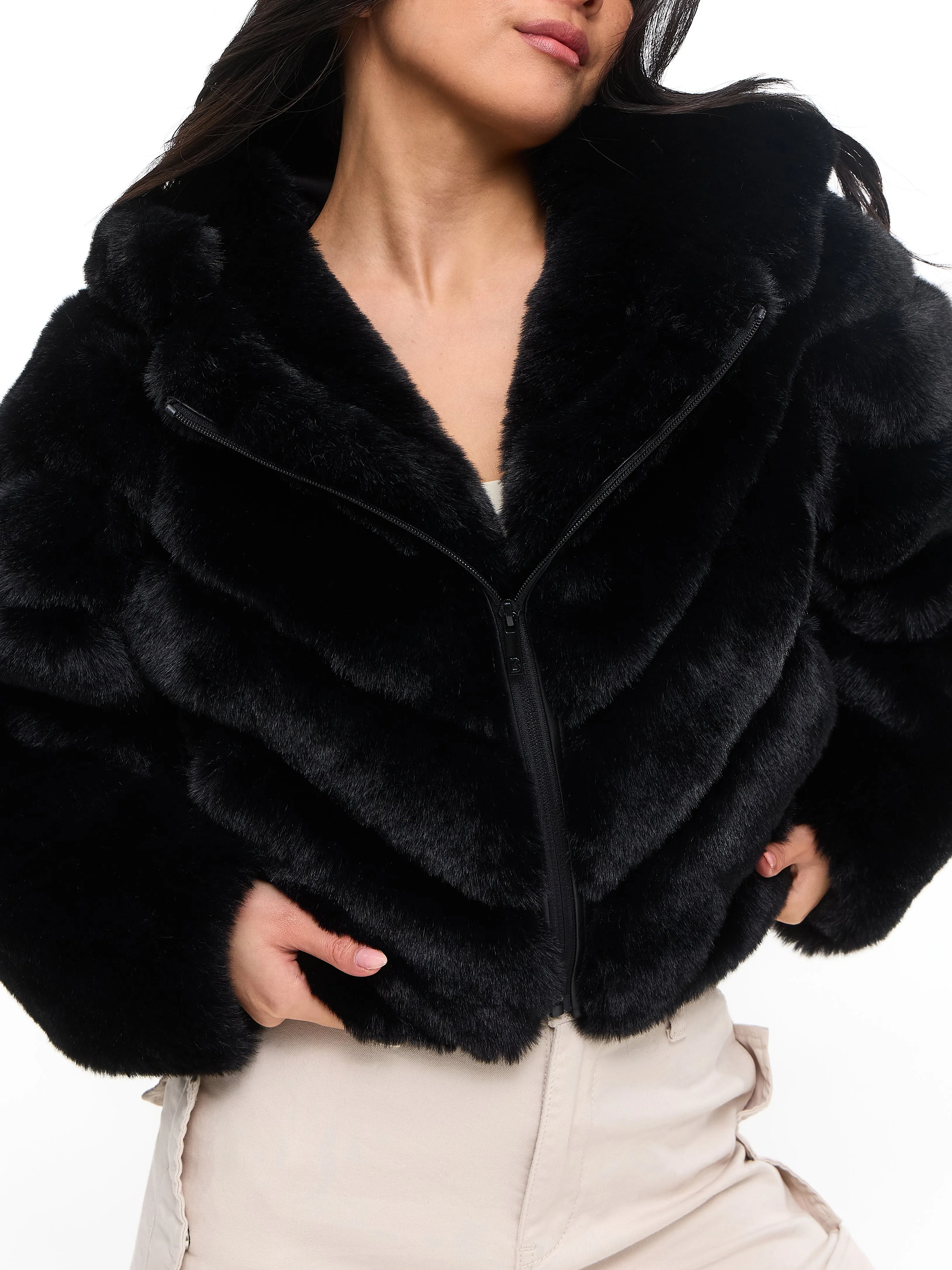 Cruellafree Faux Fur Coat - Black