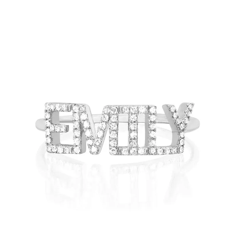 Custom Diamond Name Ring