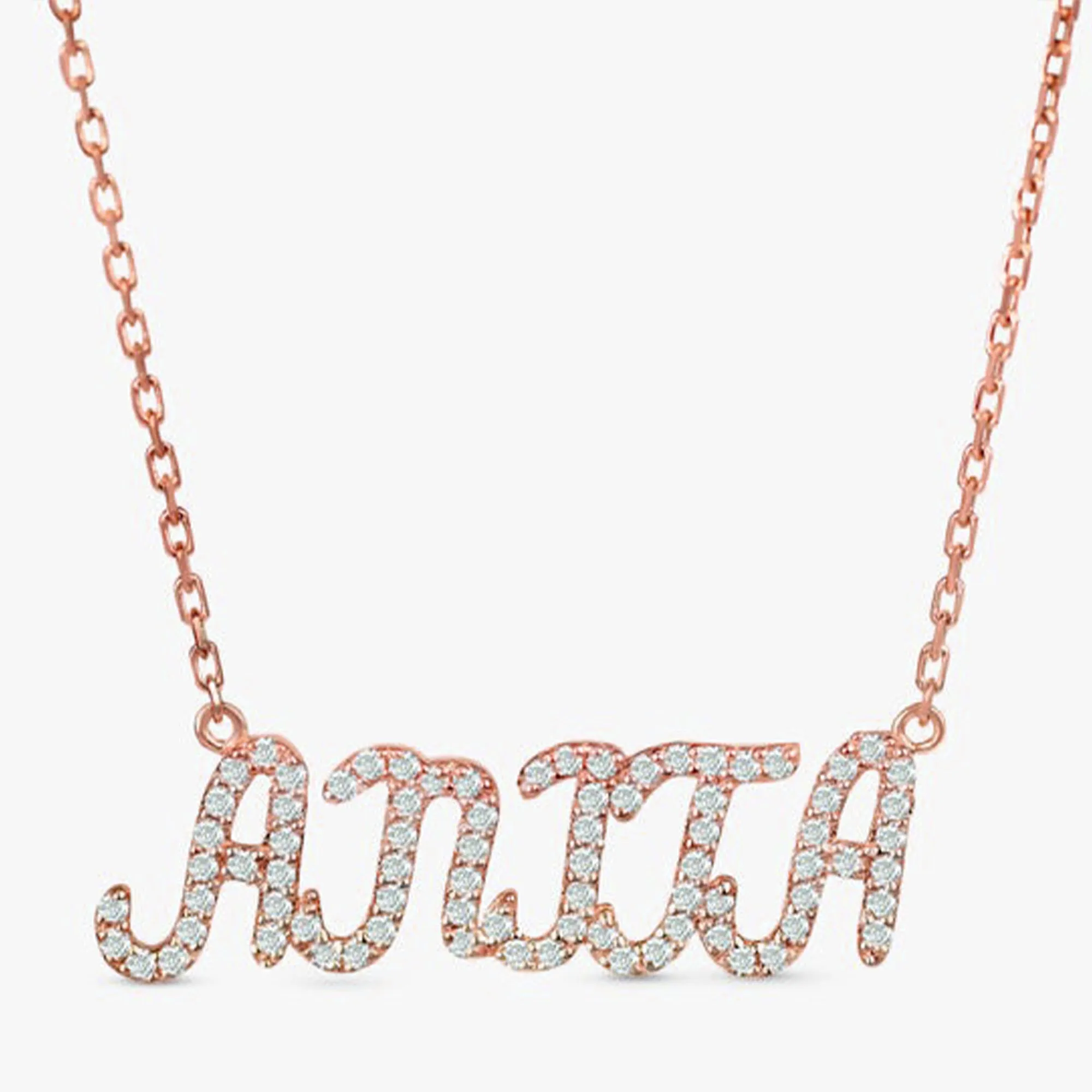 Diamond Name Necklace, Anita