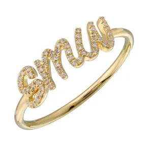 Diamond Script Initial Ring