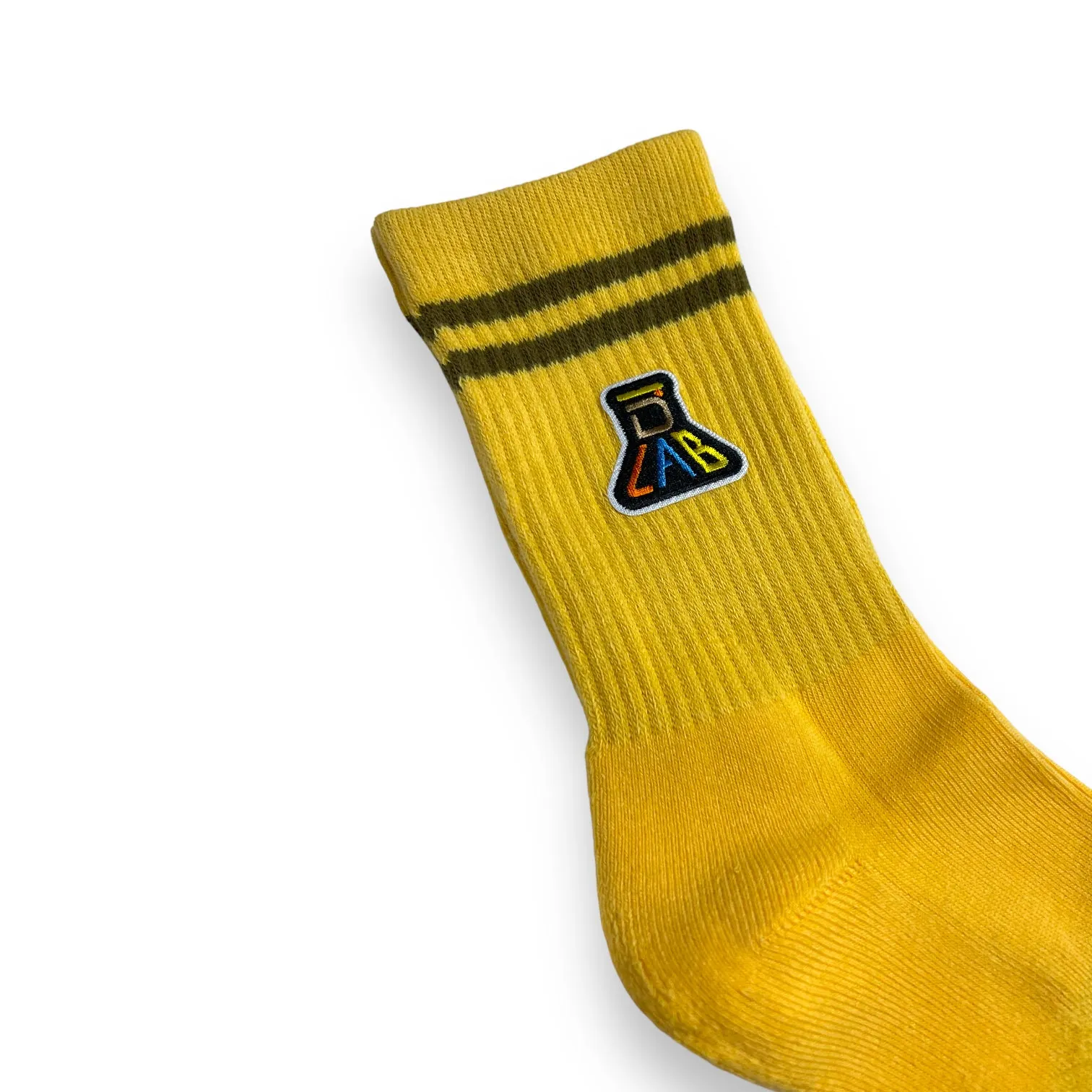 Dlab Socks (High) Yellow with Embroiderd Patch Color Logo