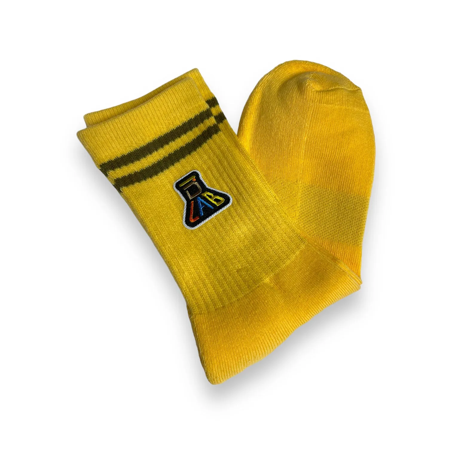 Dlab Socks (High) Yellow with Embroiderd Patch Color Logo