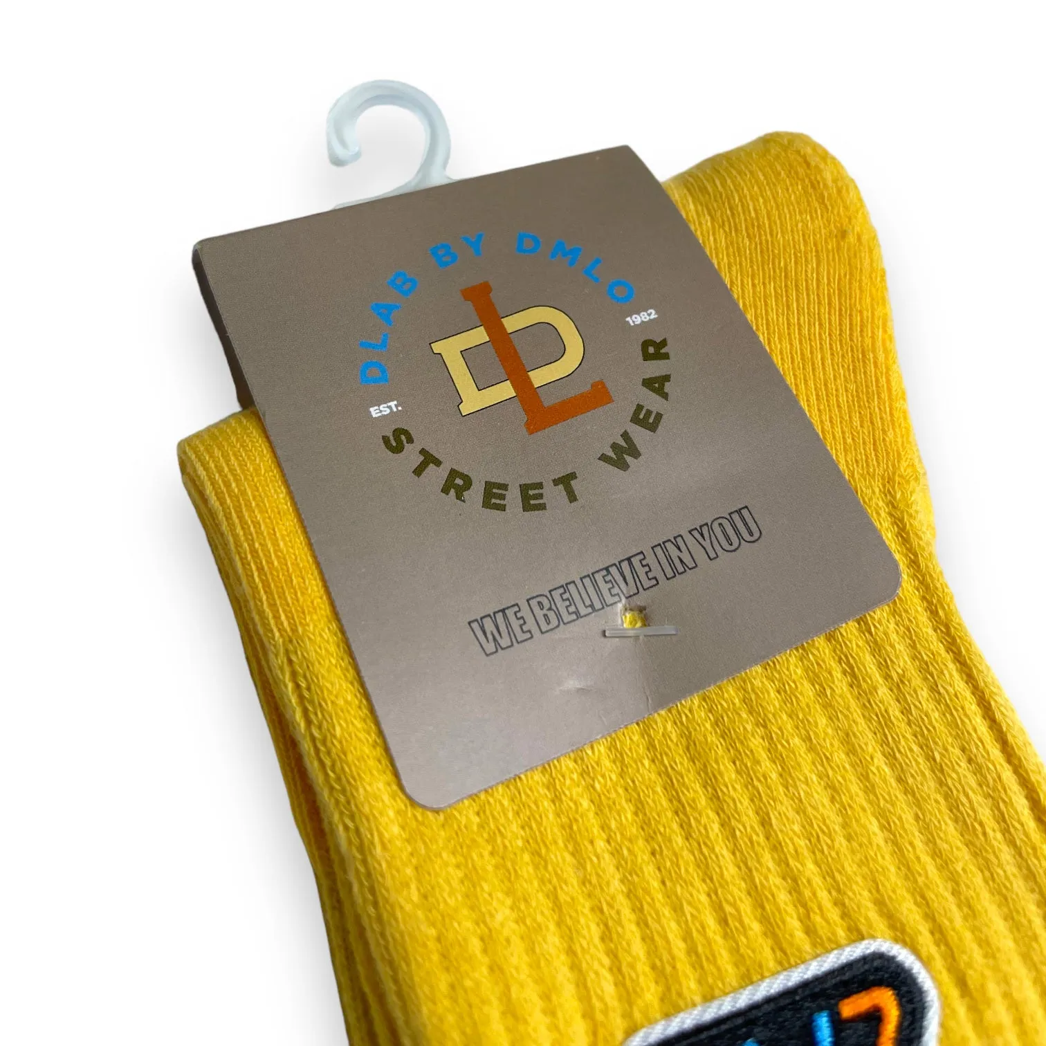 Dlab Socks (High) Yellow with Embroiderd Patch Color Logo