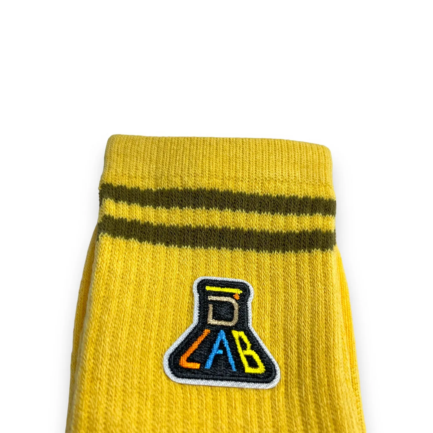 Dlab Socks (High) Yellow with Embroiderd Patch Color Logo