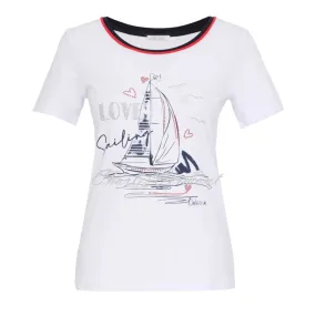 Dolcezza 'Love Sailing' Top with Diamante Detail - Style 23100 (White)