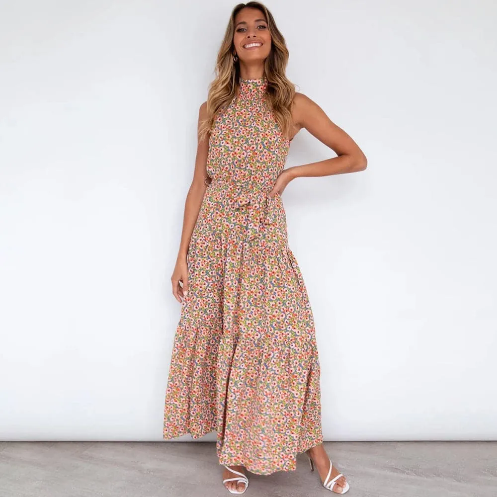 DressBetty - Polka Dot Print Women Bohemian Maxi Dress