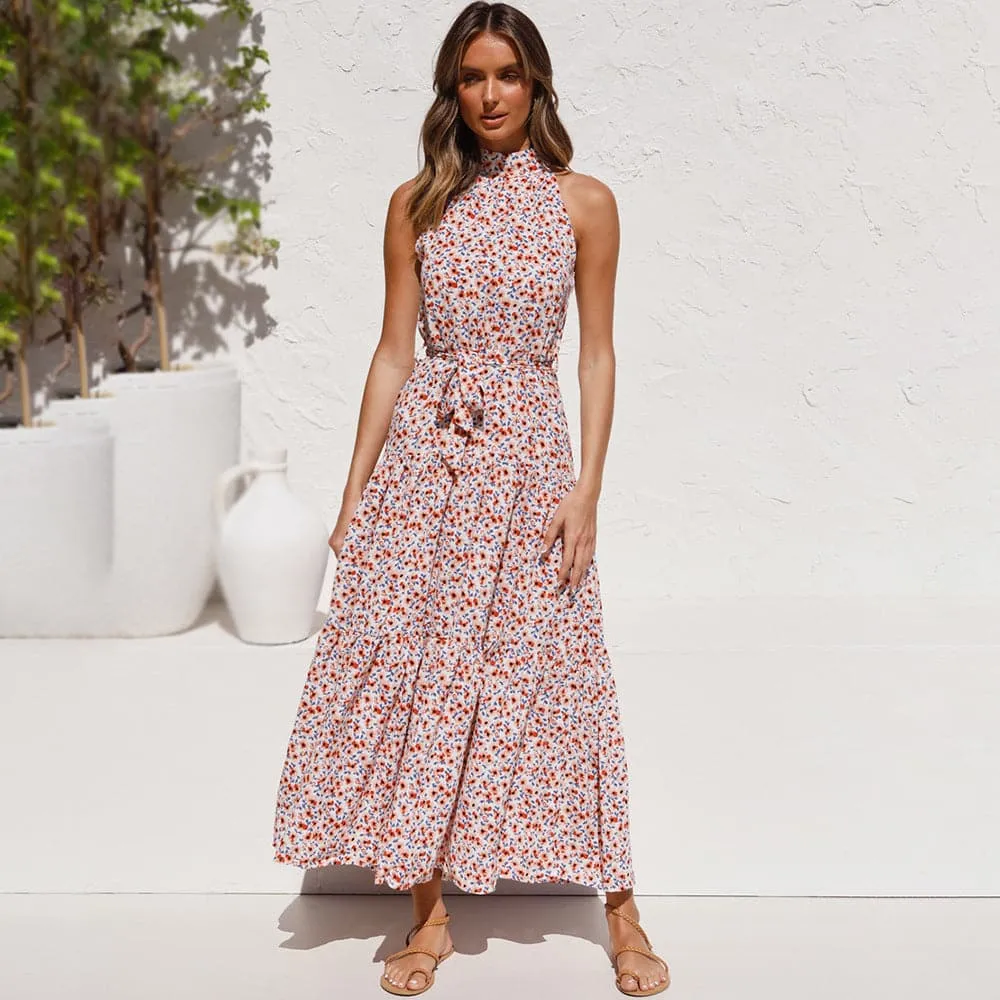 DressBetty - Polka Dot Print Women Bohemian Maxi Dress