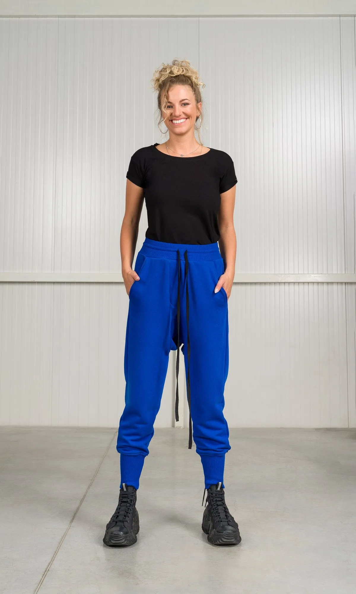 Drop Crotch Pants with Flap Pockets