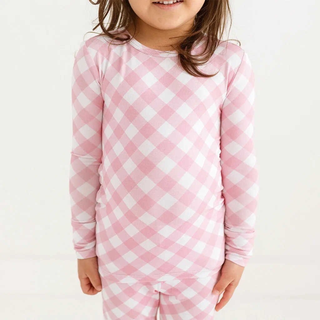 Dusty Rose Gingham Classic Pajama Set