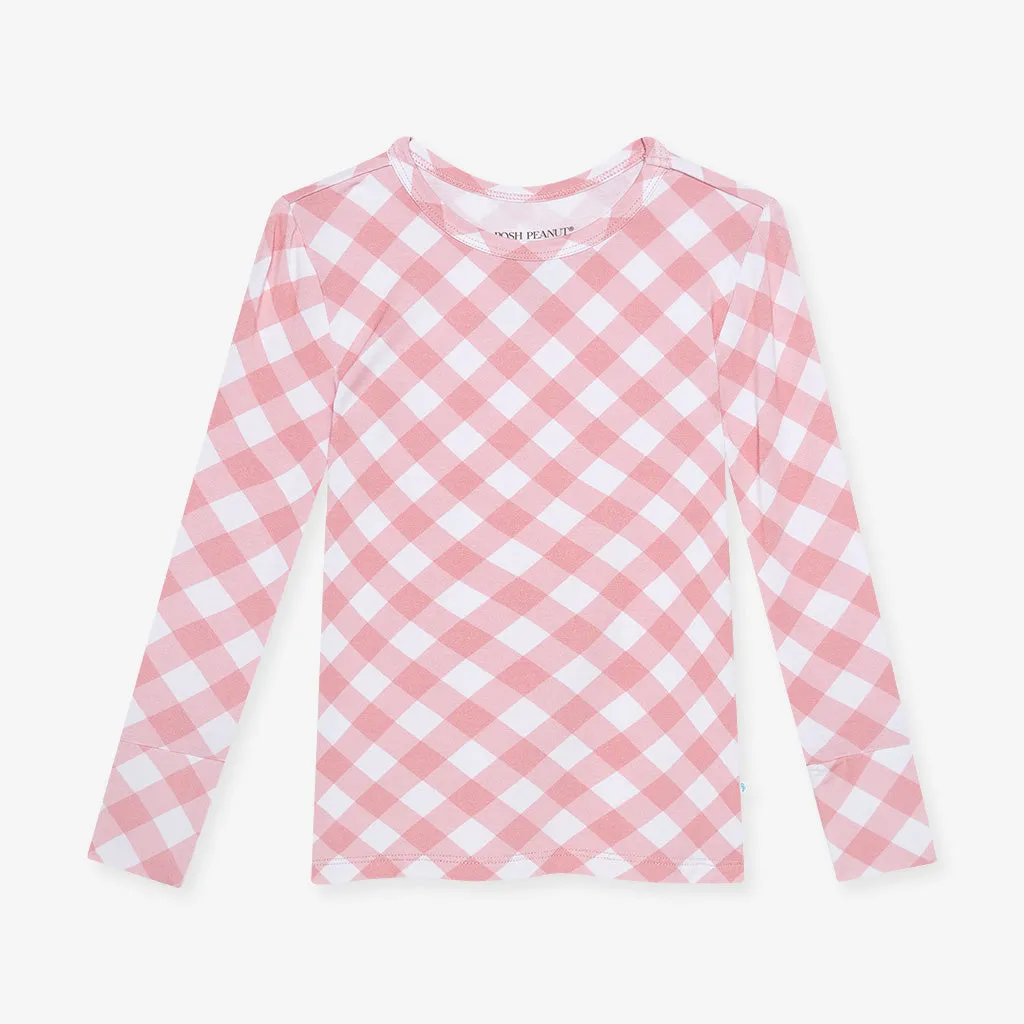 Dusty Rose Gingham Classic Pajama Set