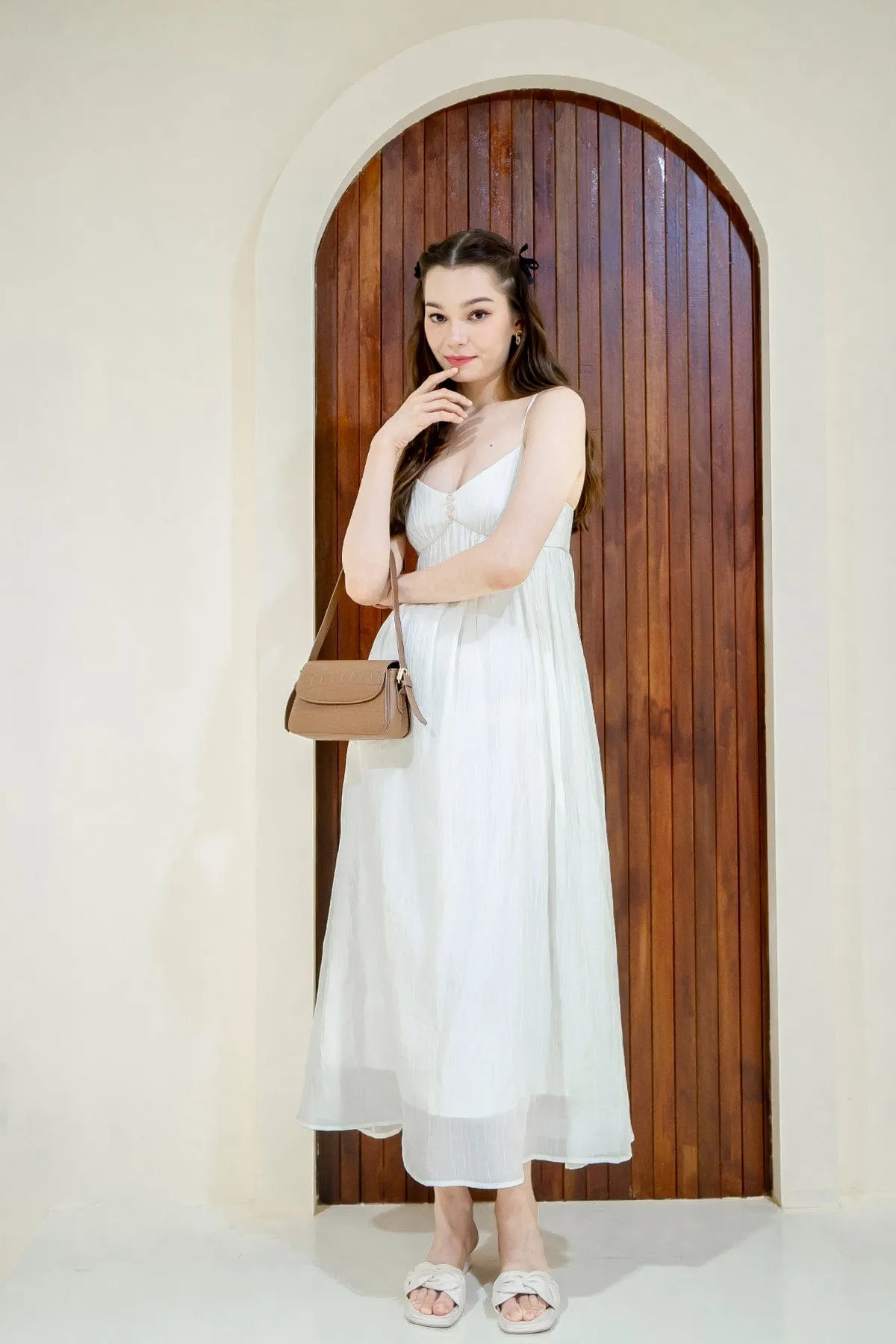 EMERSON CREPE MAXI IN CREAM