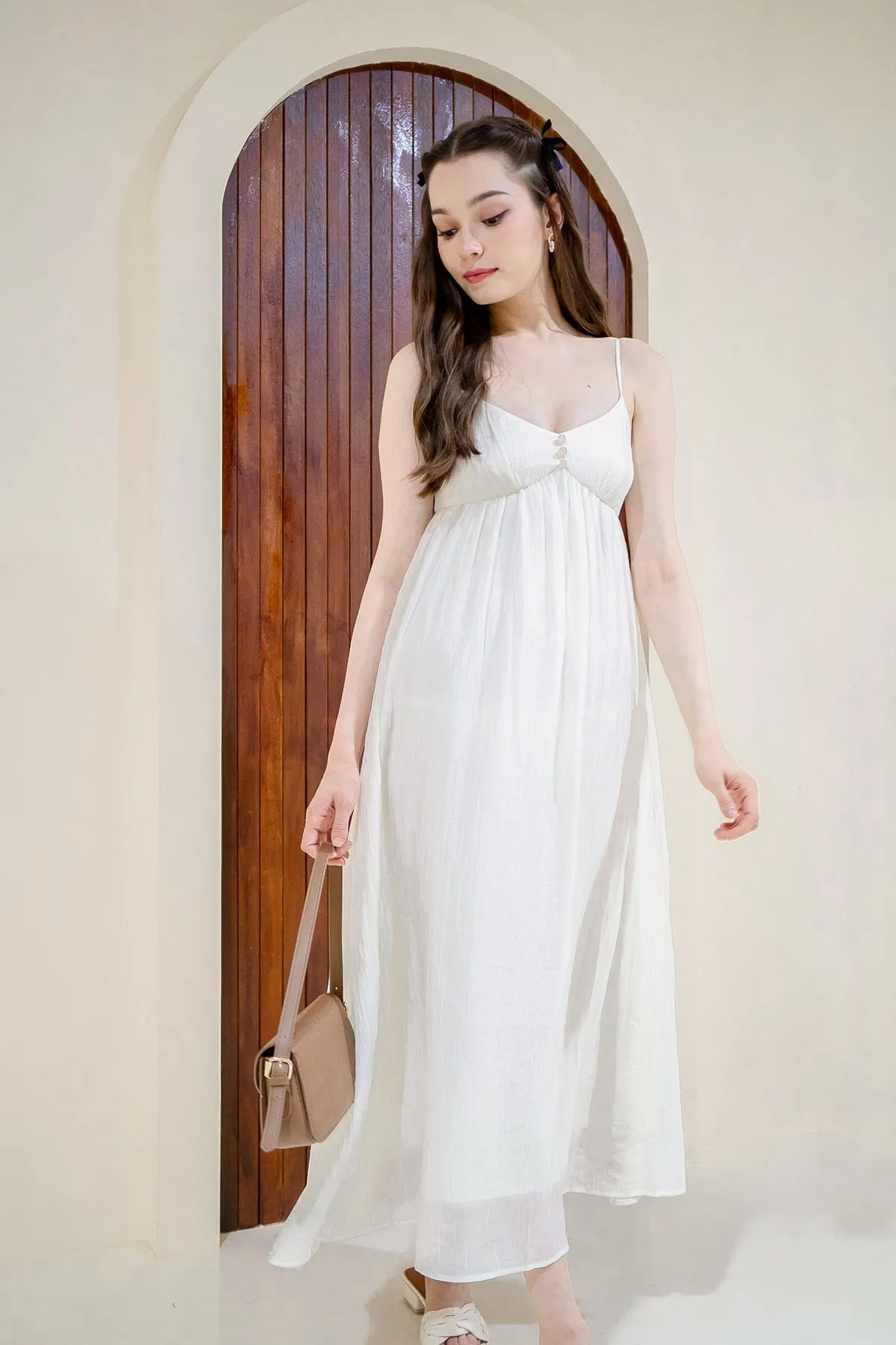 EMERSON CREPE MAXI IN CREAM