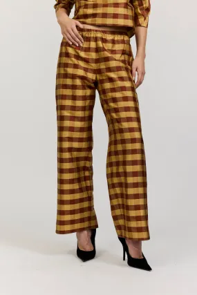 Erin Pant in Gingham Silk Taffeta