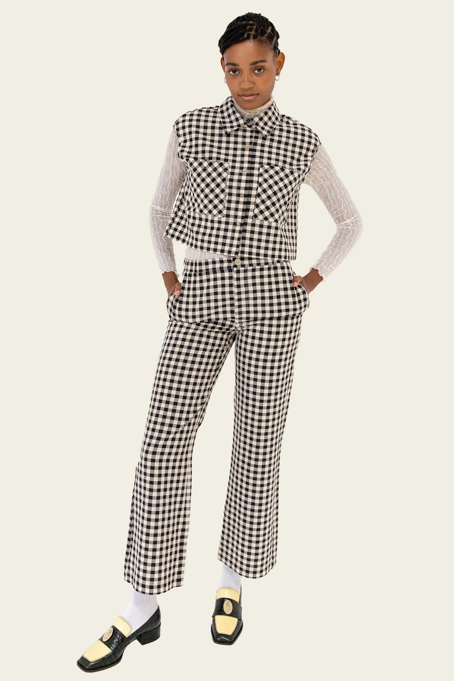 Estelle Pants - Black Gingham