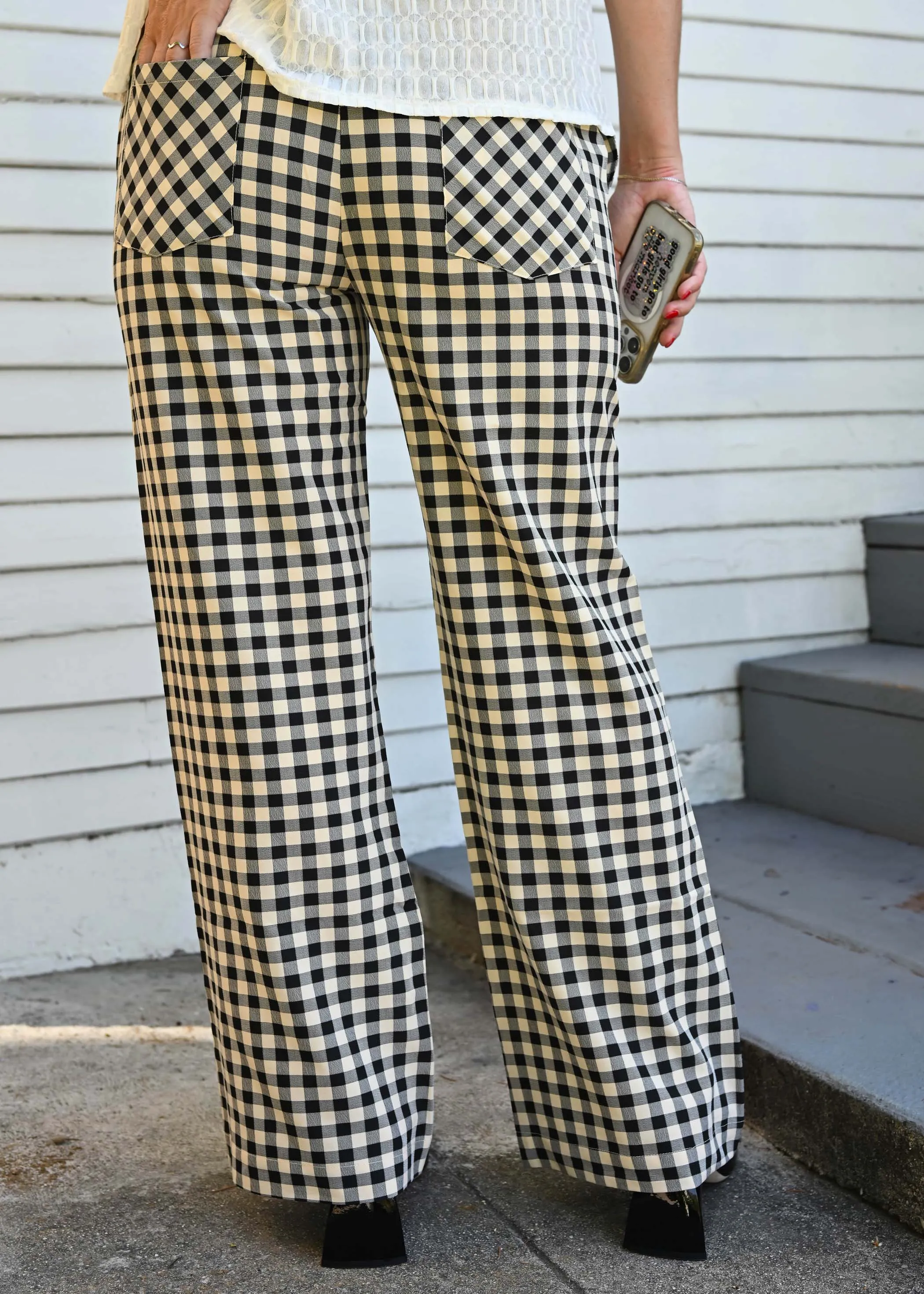 Estelle Pants - Black Gingham