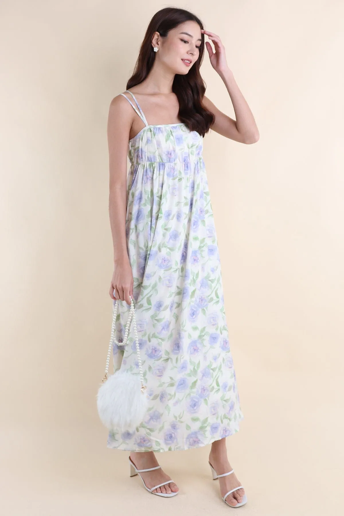 EVERLEIGH FLORAL MAXI IN CREAM LILAC