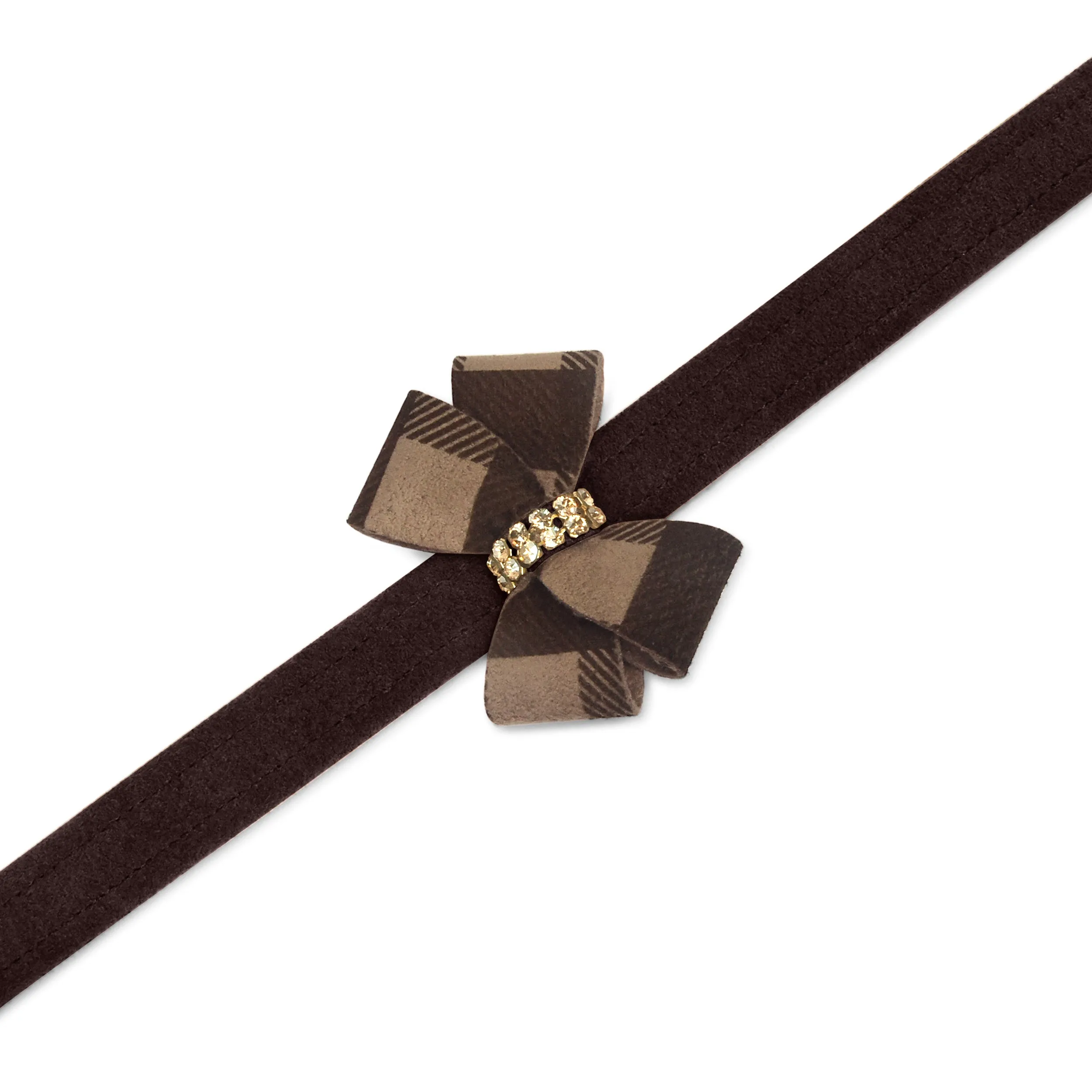 Fawn Gingham Nouveau Bow Leash