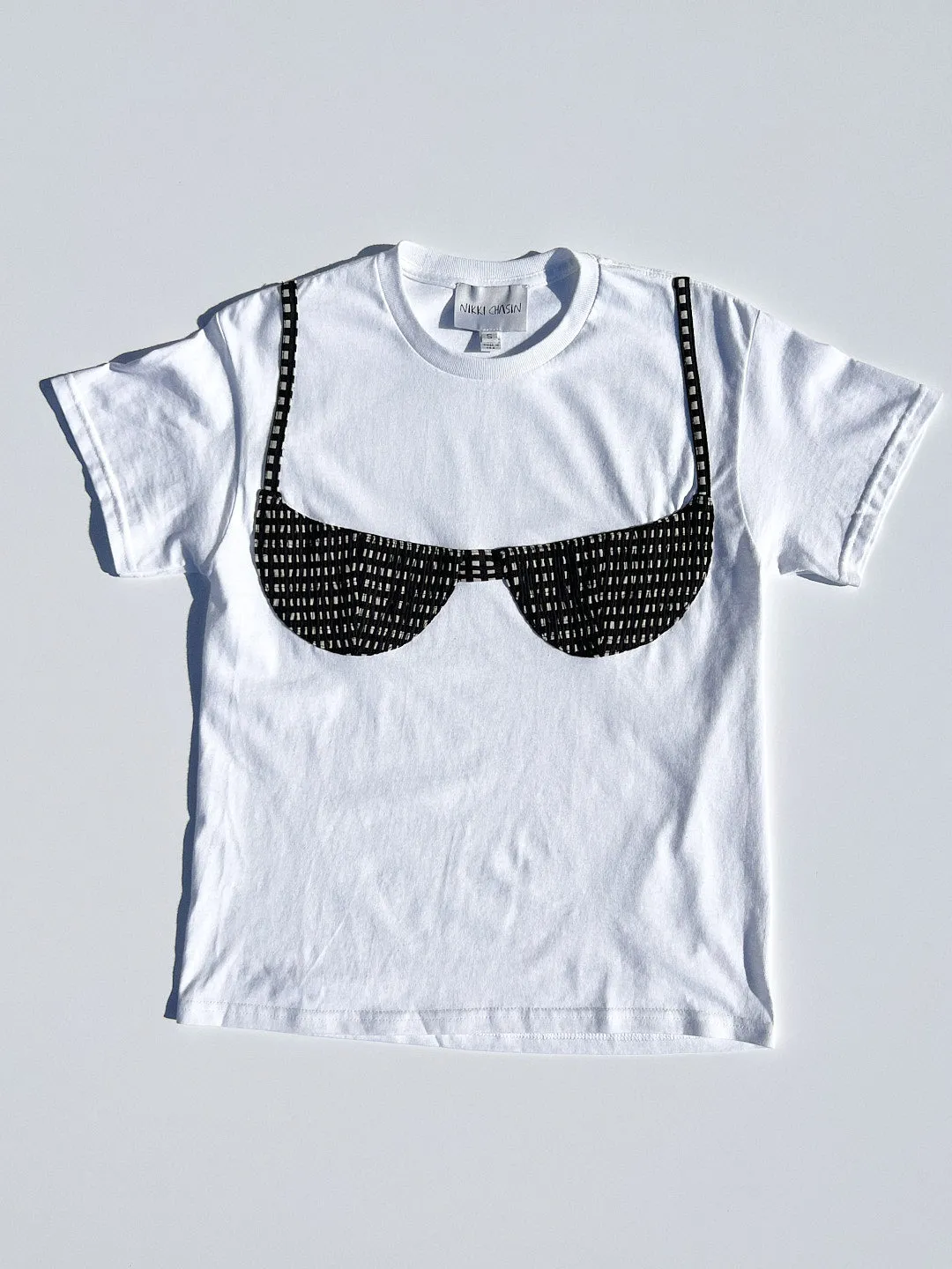 Florida Woman Applique Tee - Black and White Gingham