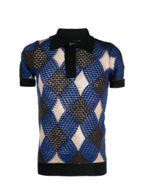 Geometric pattern polo knit 271749