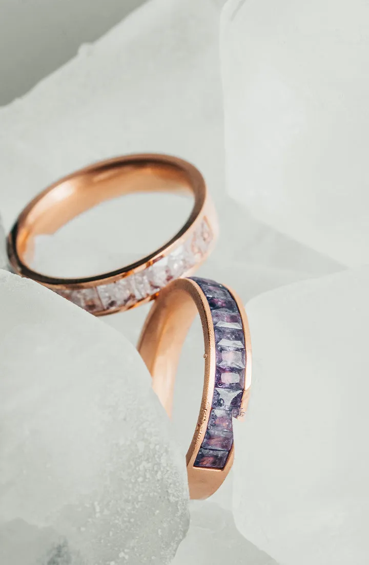 Georgia Princess-Cut Crystal Cryolite Inset Ring in Rose Gold