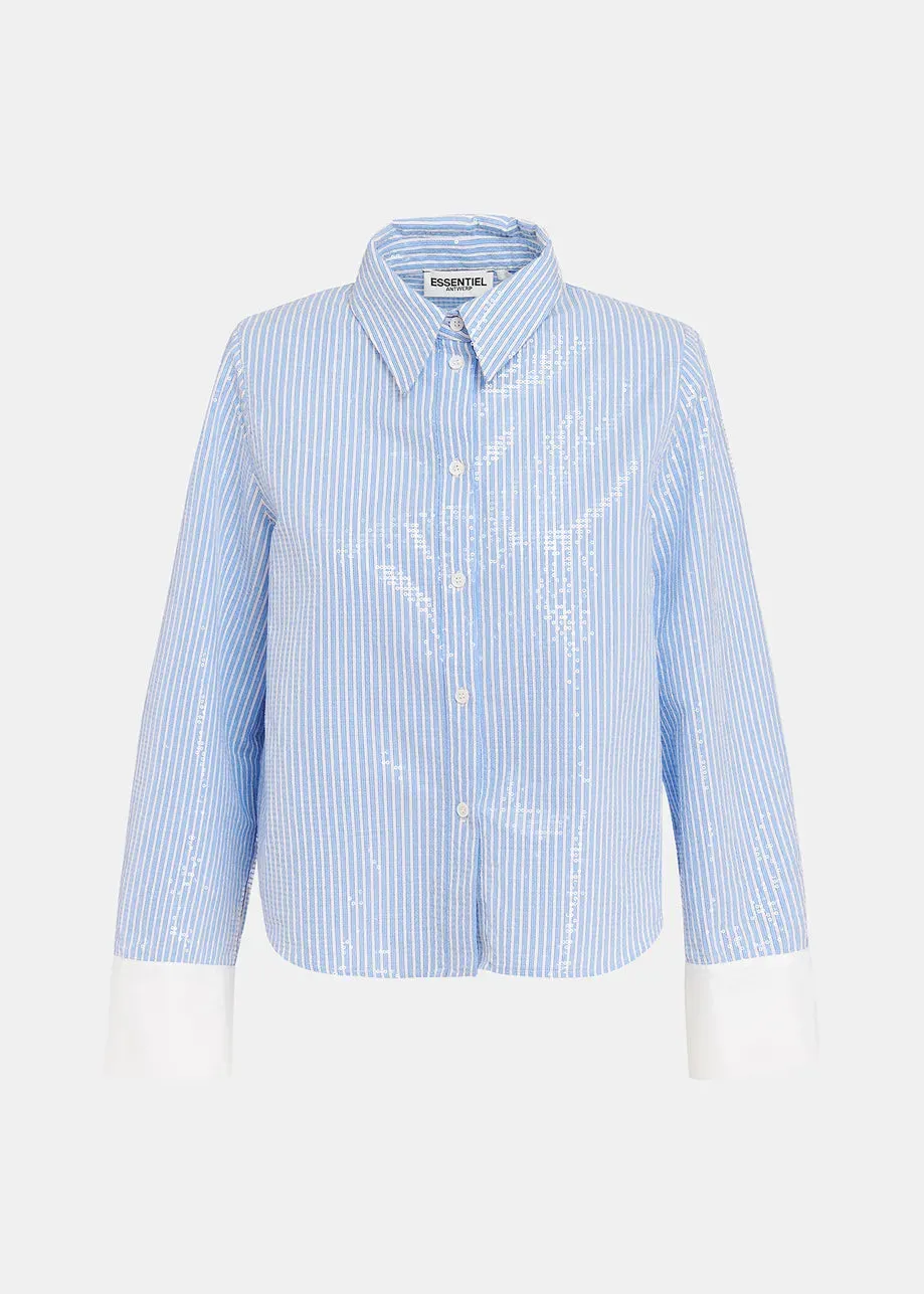 Giuliano Sequin-embellished Shirt - Blue