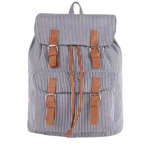 Grey Cotton Dhurry Girls Backpack Medium Size