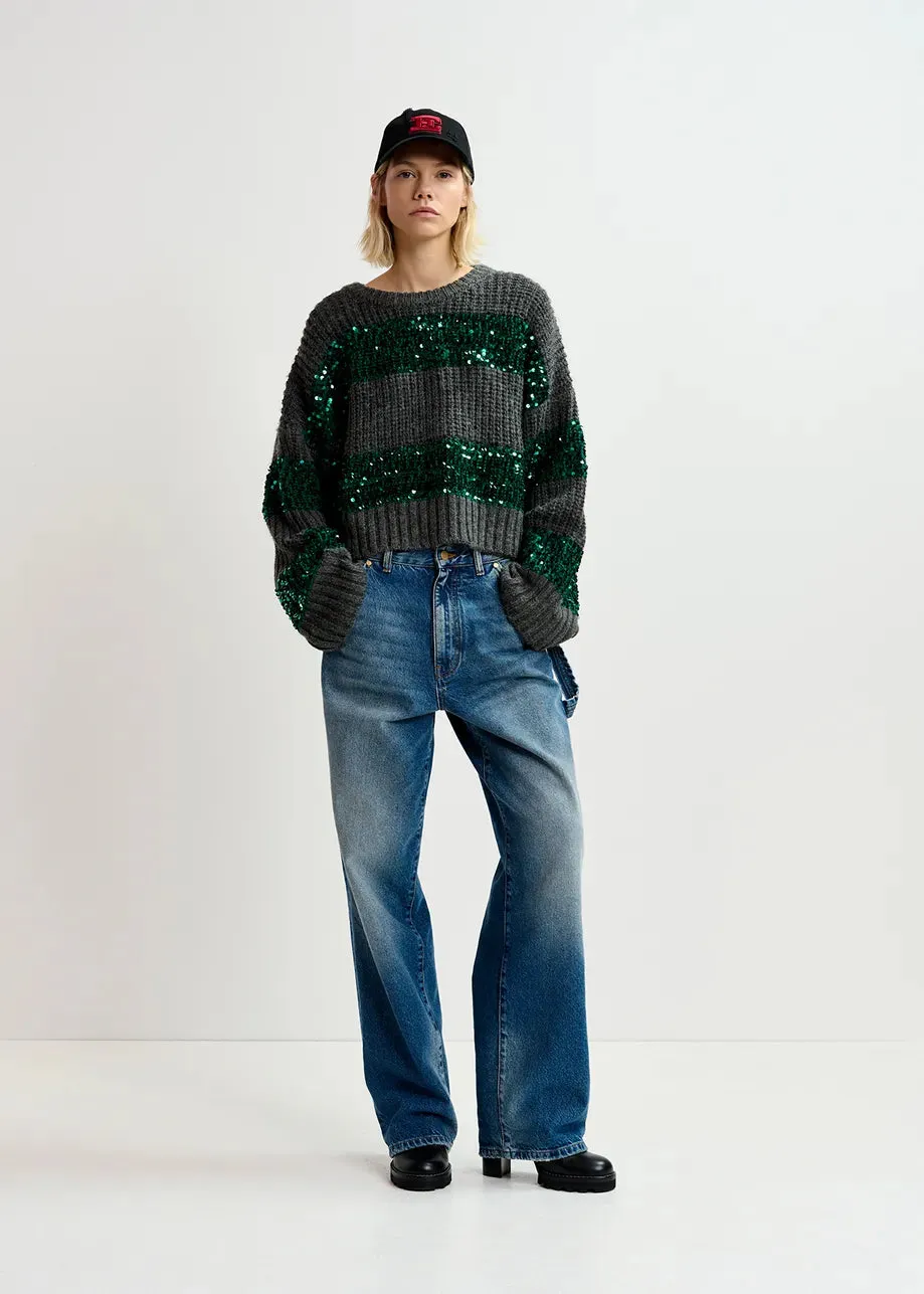 Group Sequin Knit - Green & Grey