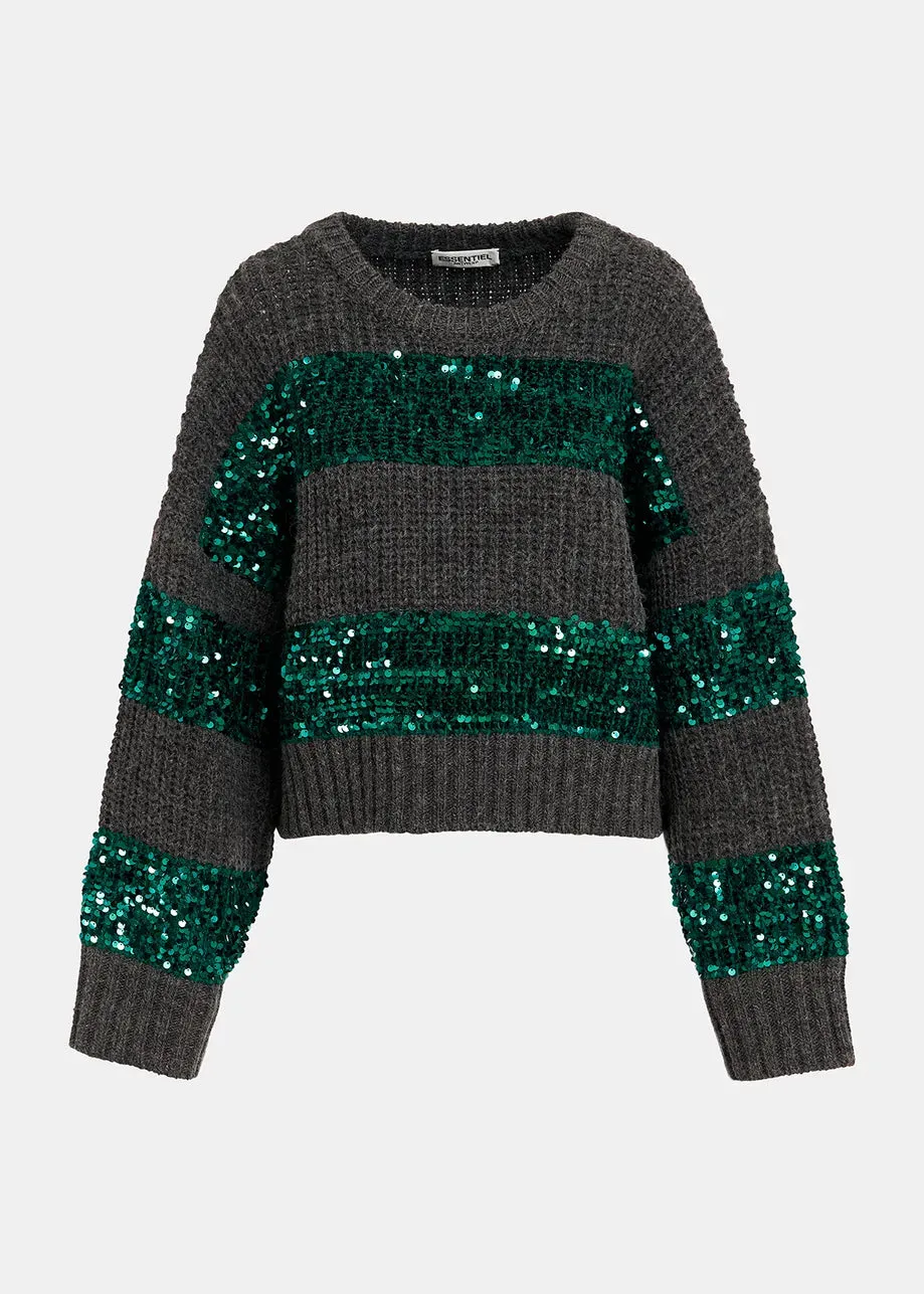 Group Sequin Knit - Green & Grey