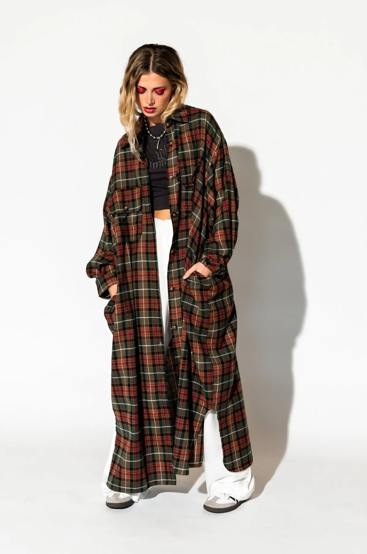 Grunge Goddess Flannel Dress/Duster