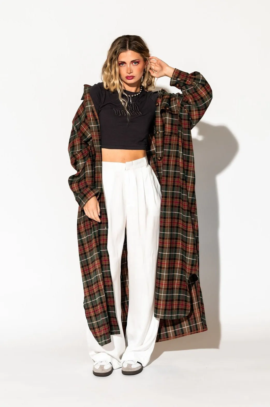 Grunge Goddess Flannel Dress/Duster