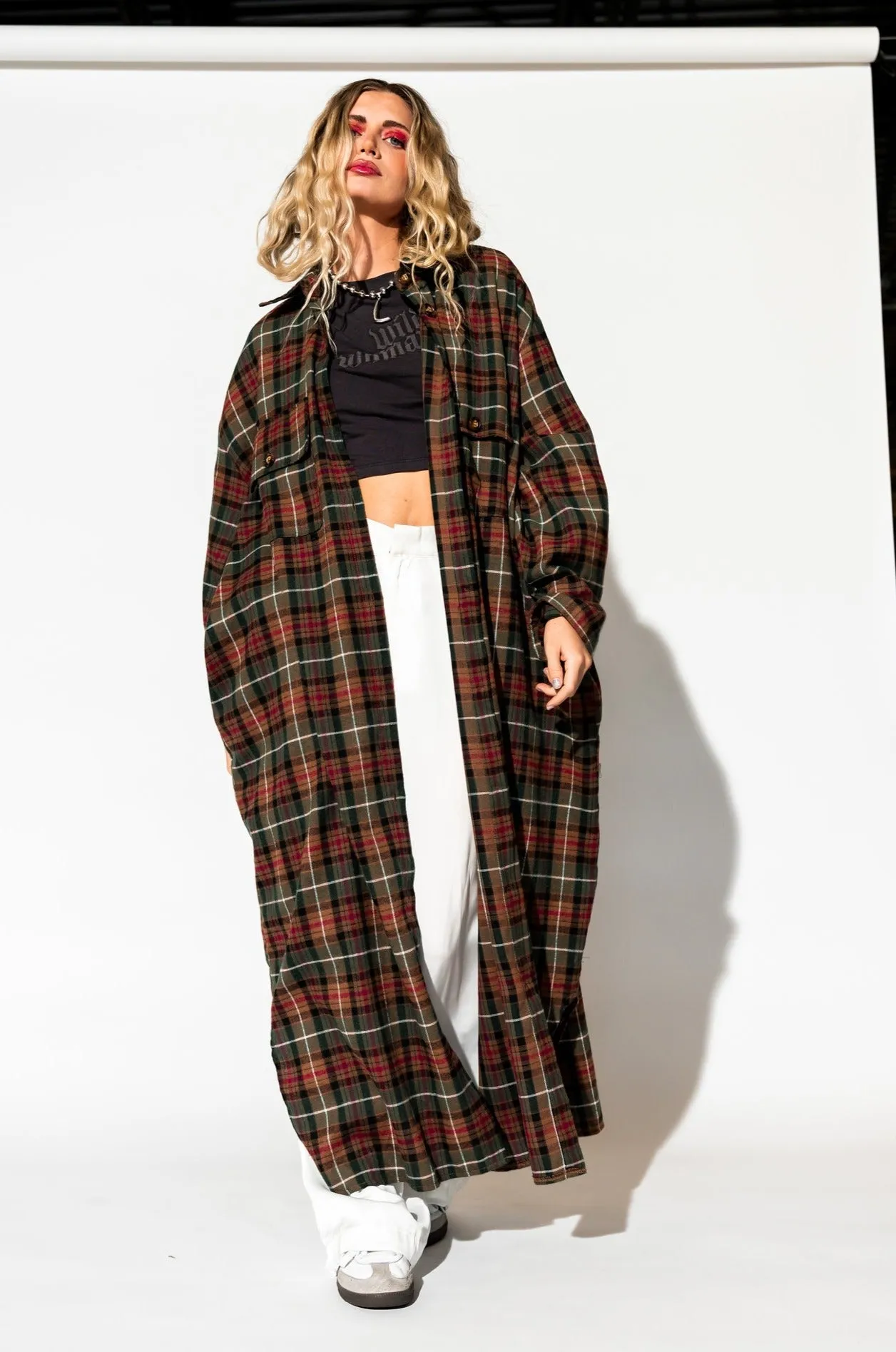 Grunge Goddess Flannel Dress/Duster