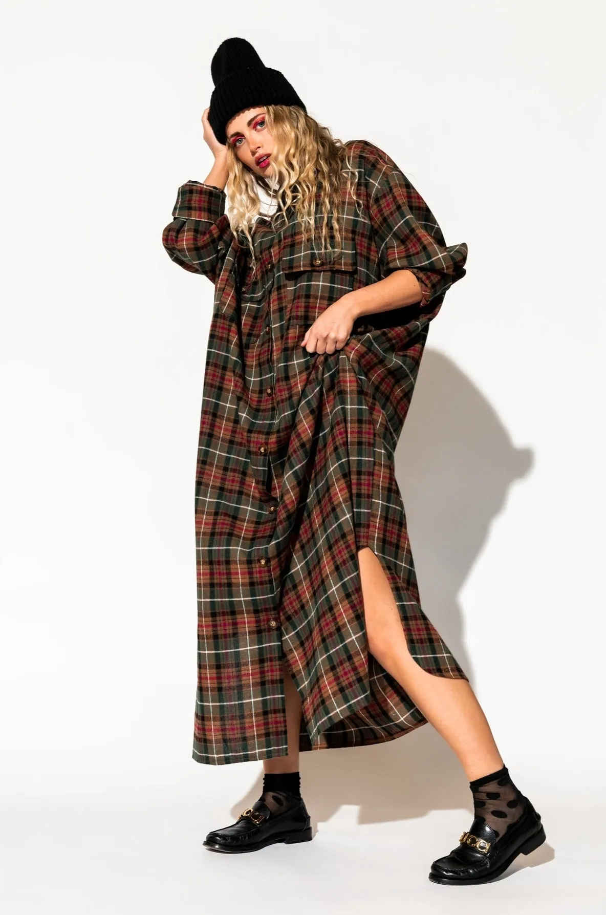 Grunge Goddess Flannel Dress/Duster