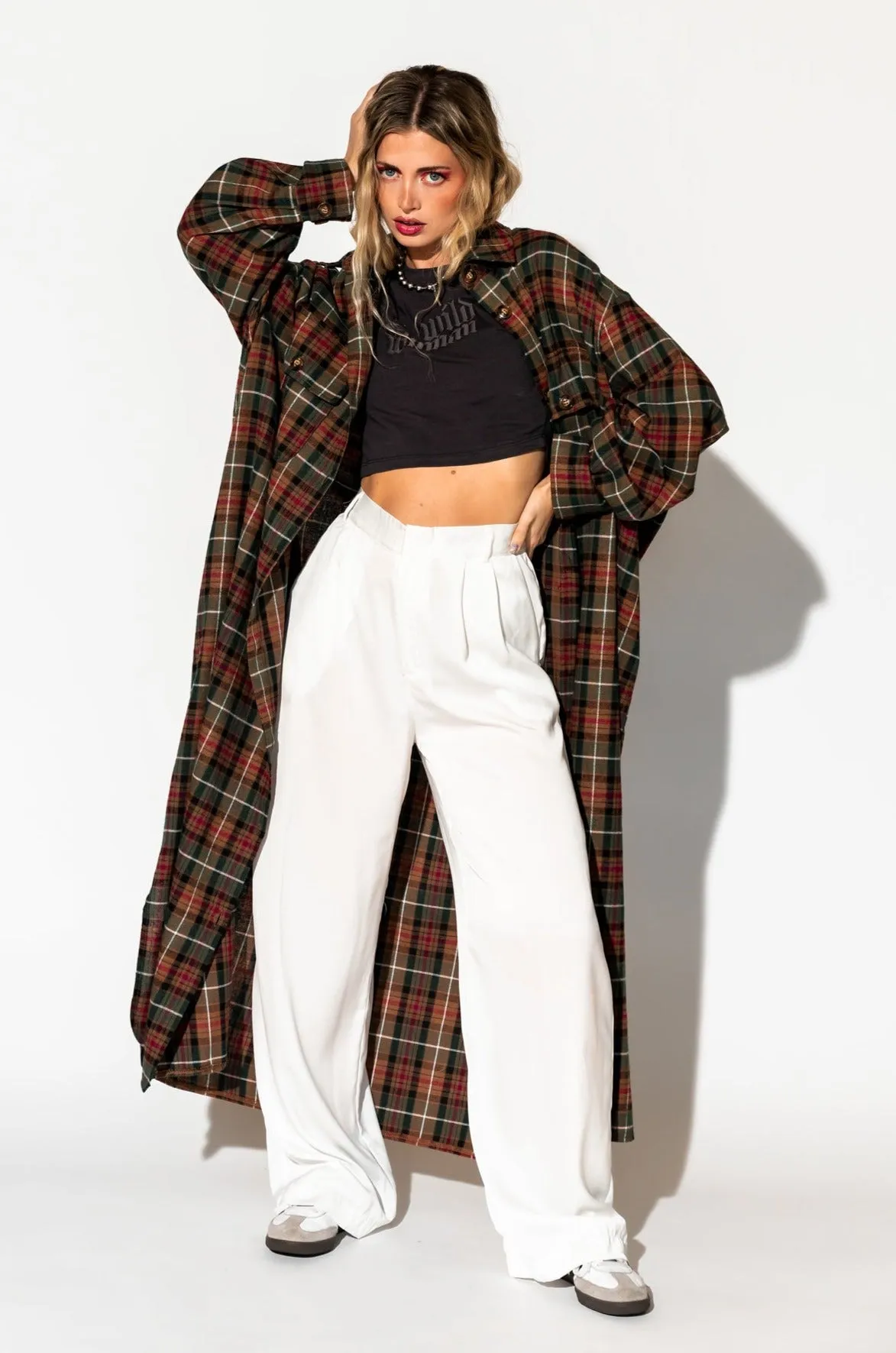 Grunge Goddess Flannel Dress/Duster