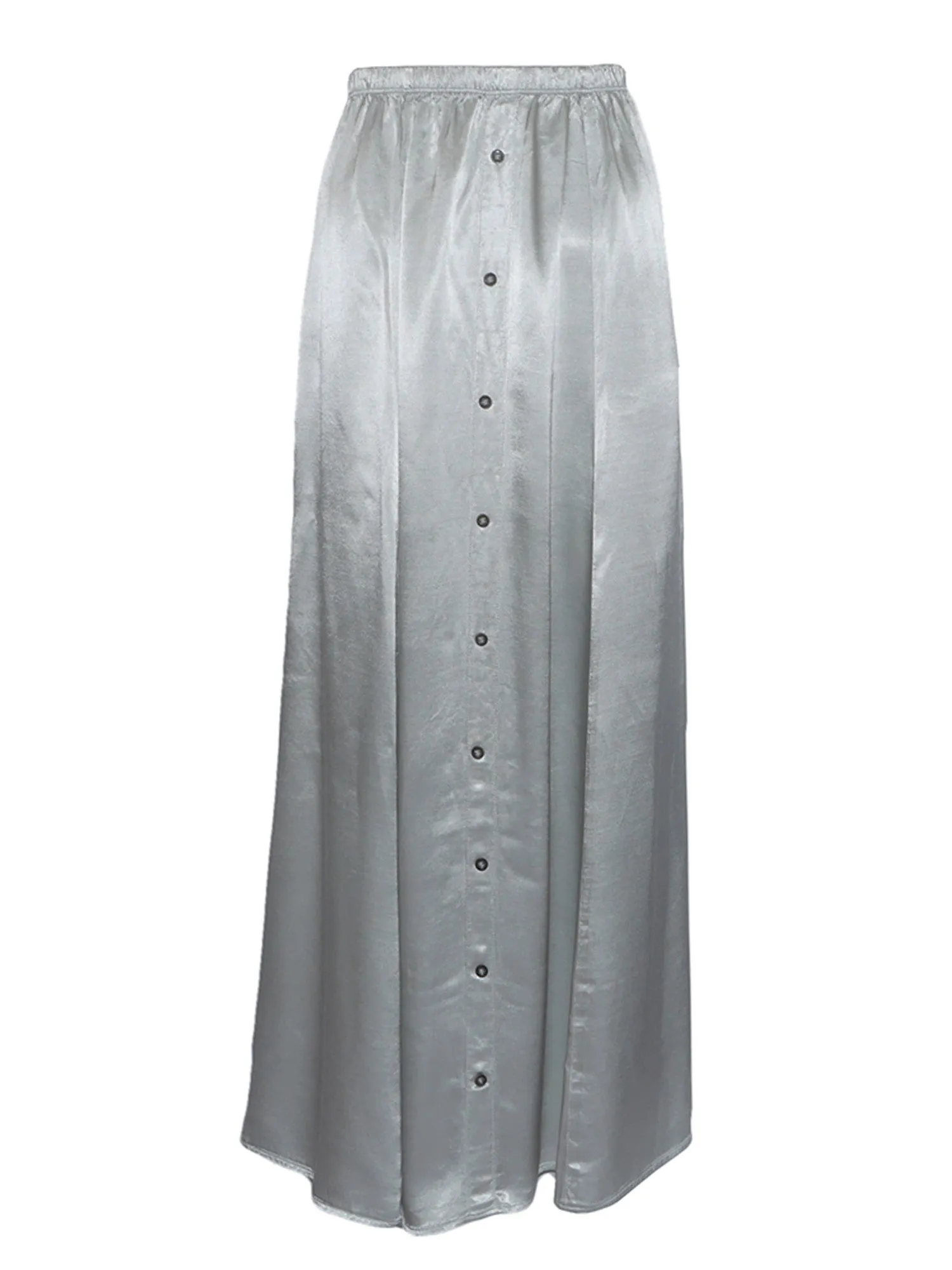 Hard Tail Satin Button Front Maxi Skirt (Style: SAT-35)