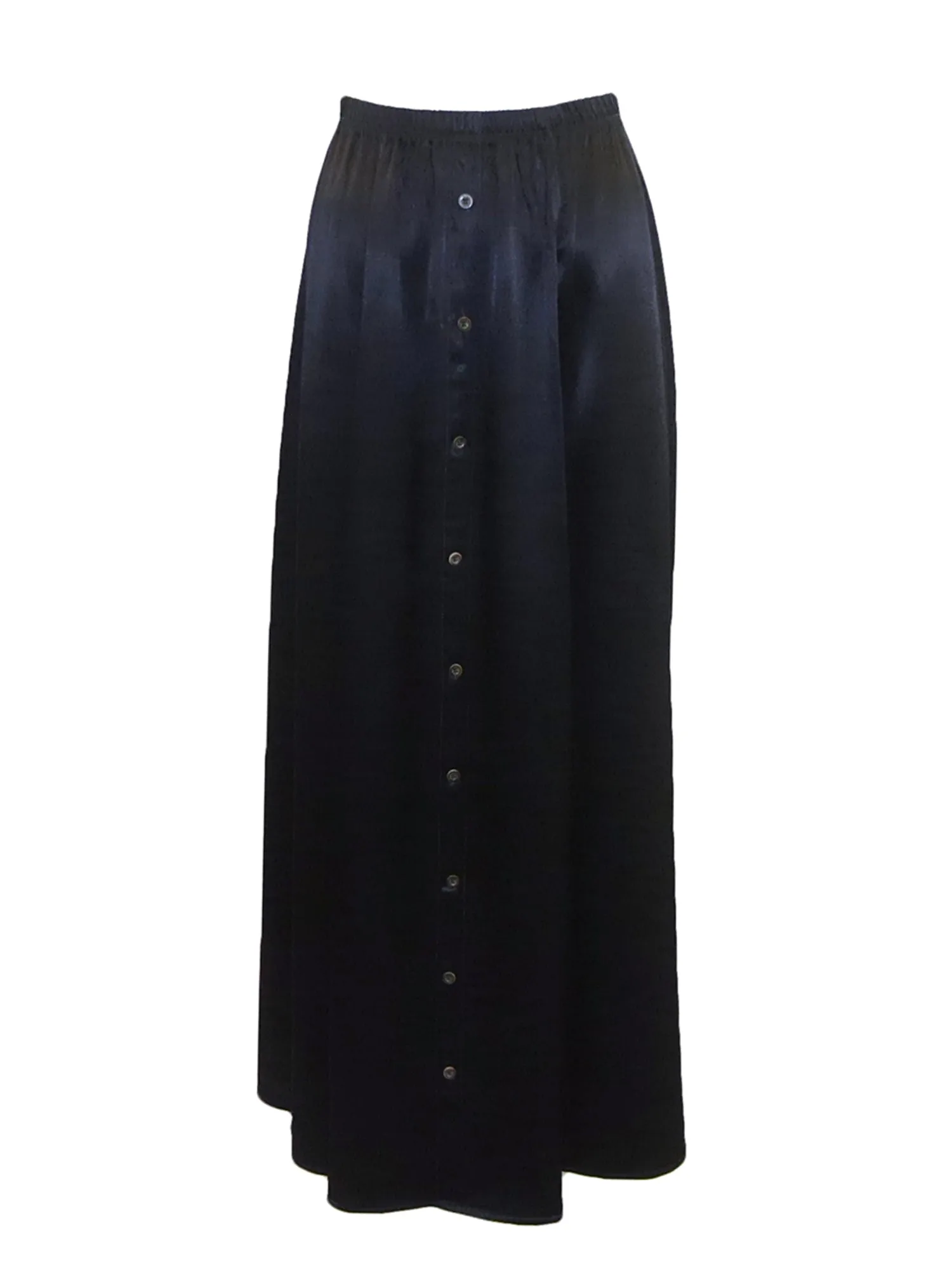 Hard Tail Satin Button Front Maxi Skirt (Style: SAT-35)