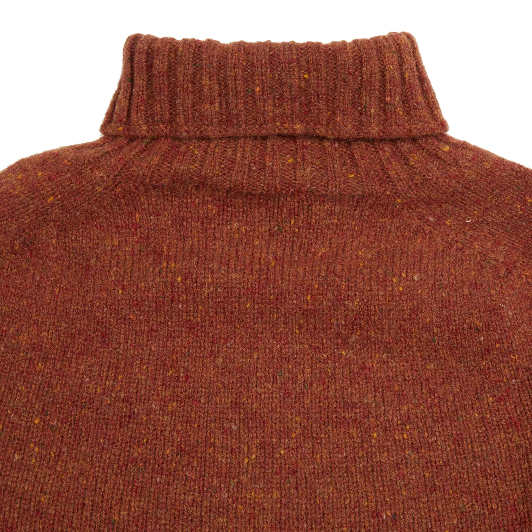 Harley Glenugie Nep Polo Neck Sweater in Rhum