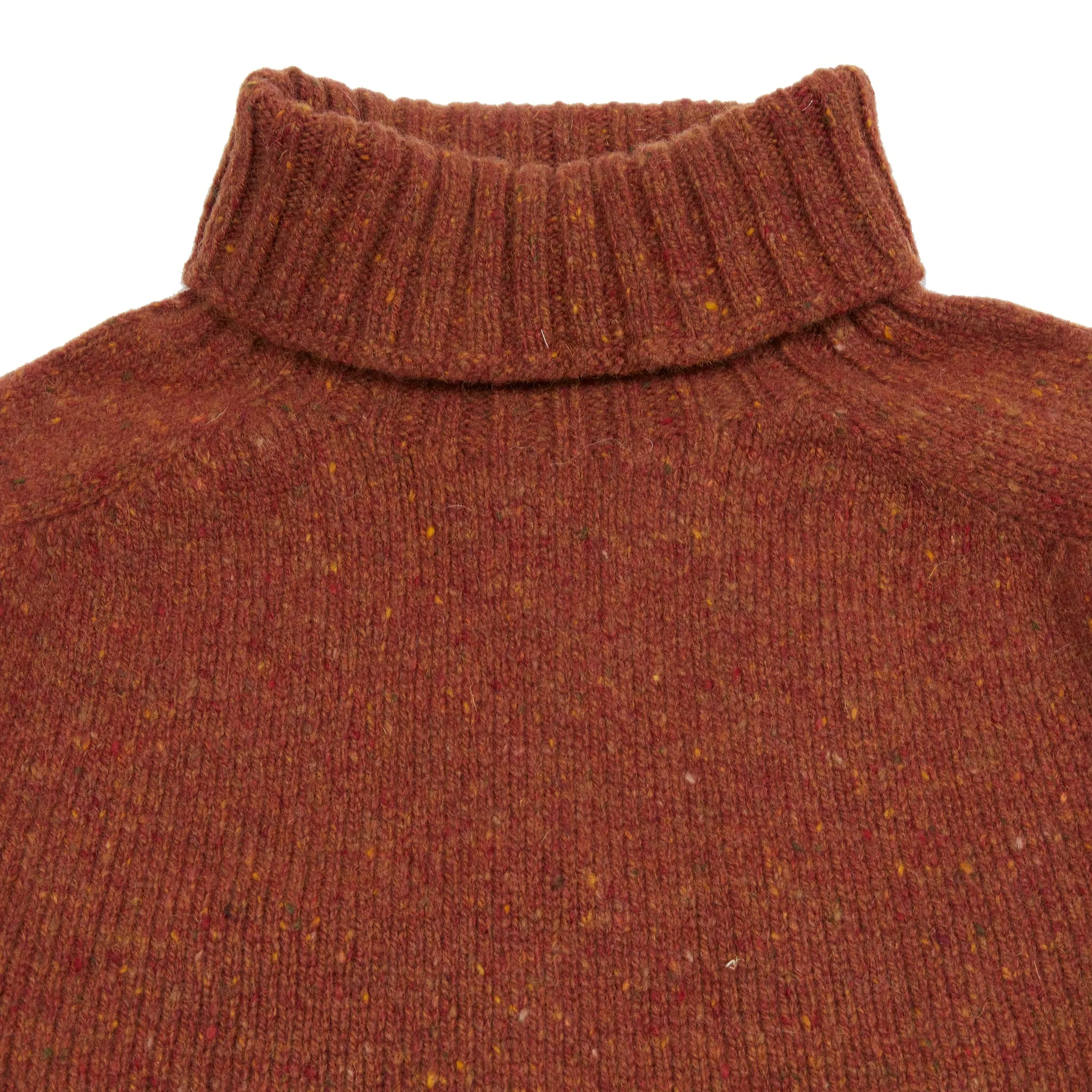 Harley Glenugie Nep Polo Neck Sweater in Rhum