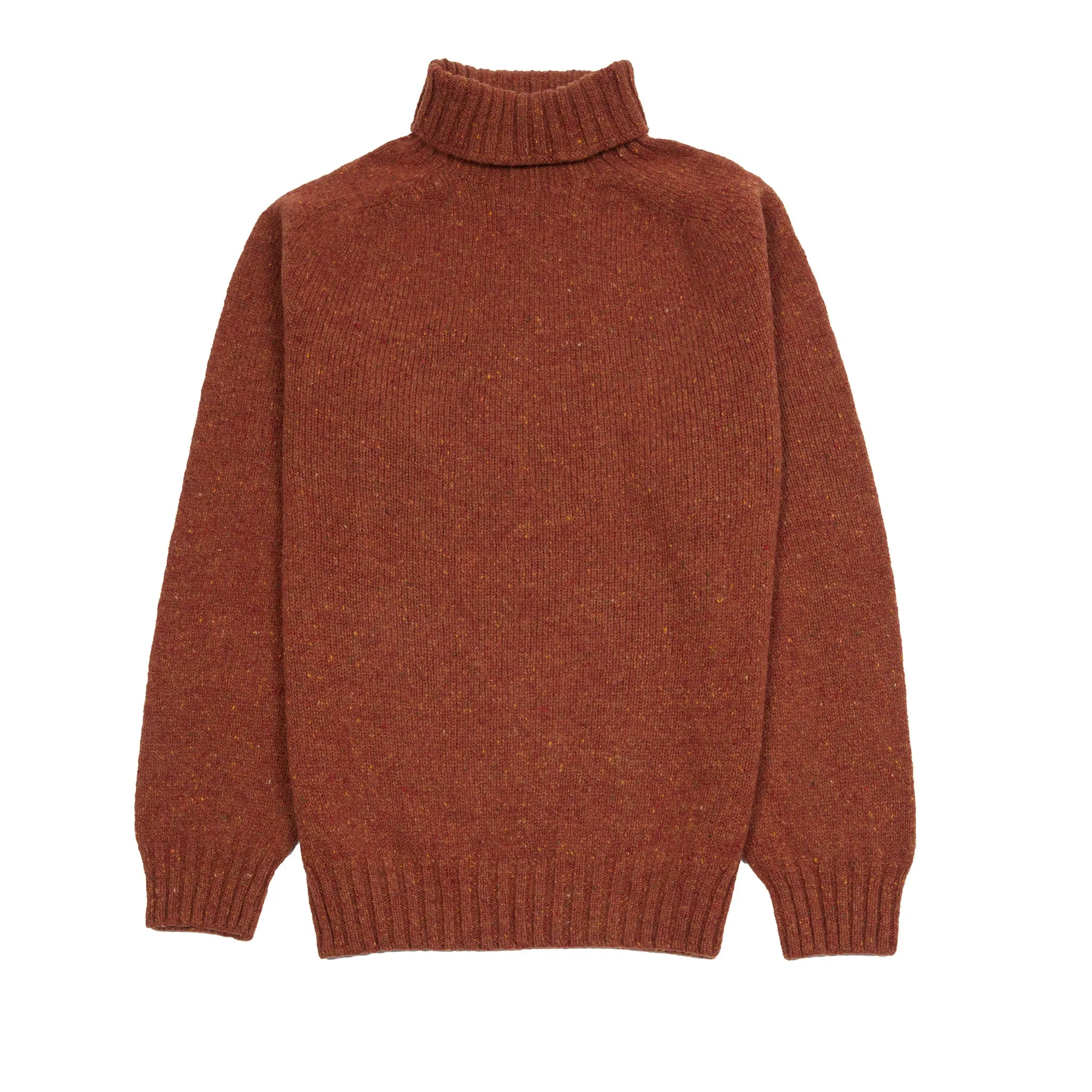 Harley Glenugie Nep Polo Neck Sweater in Rhum