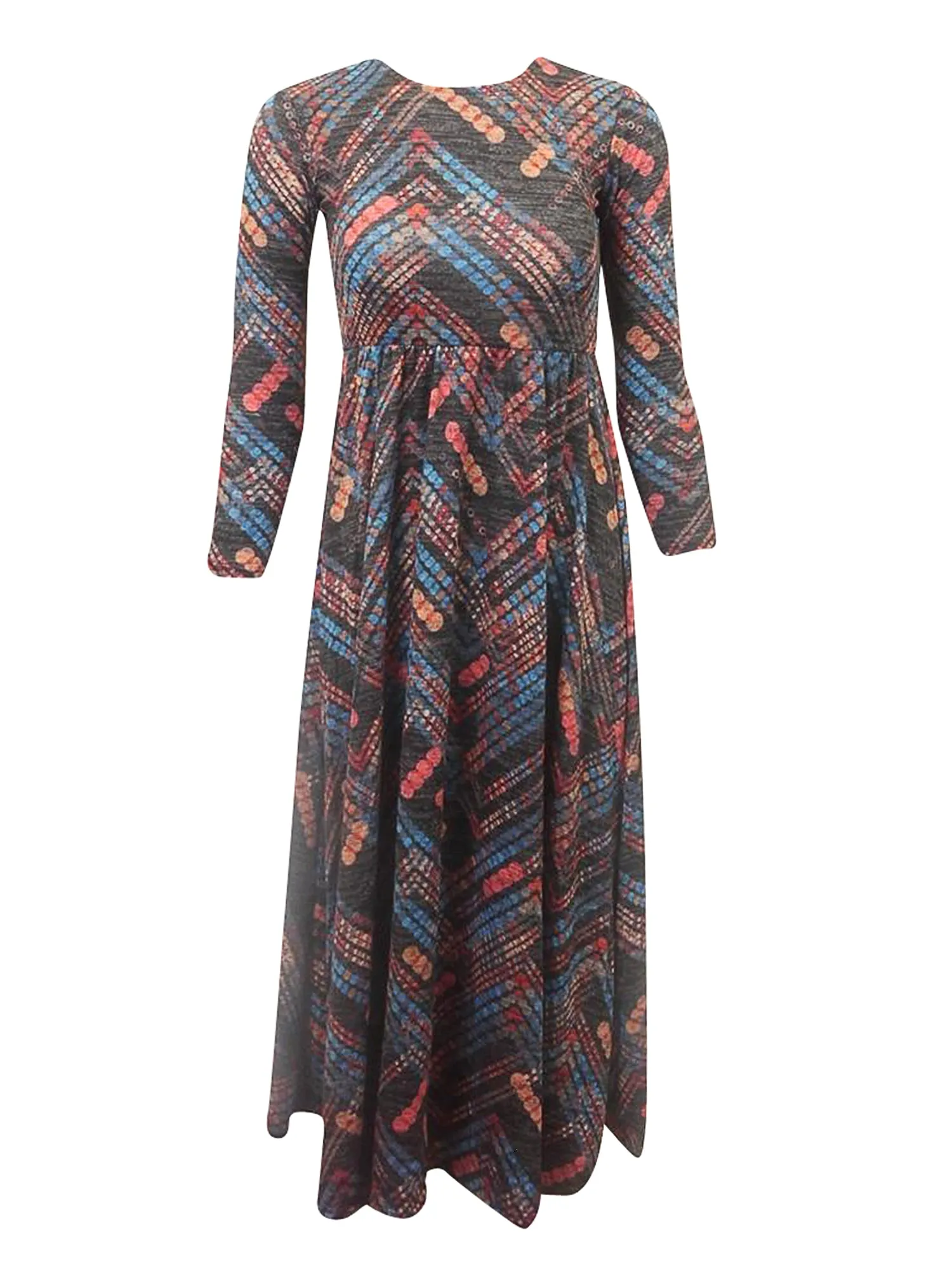 Indigo Hacci Print Maxi Dress