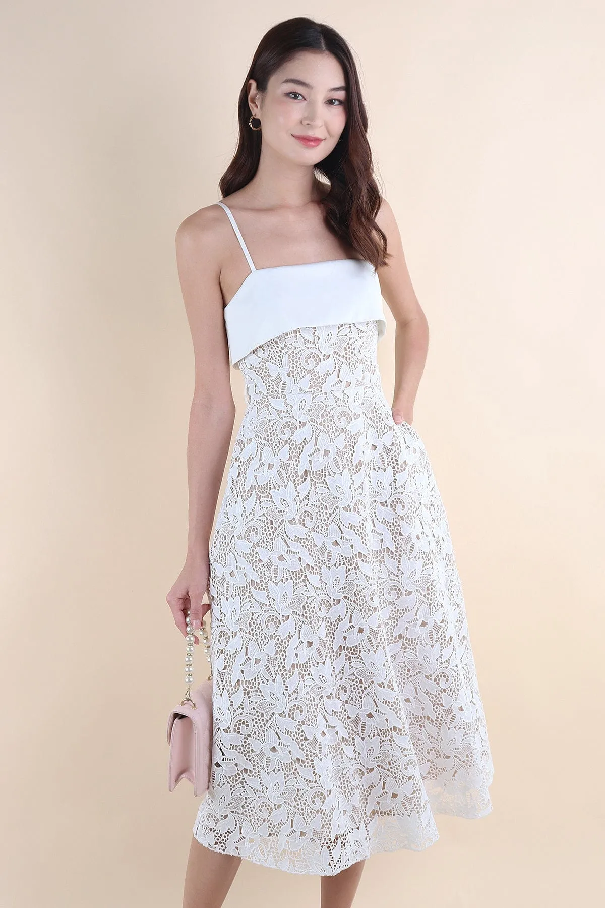 JADE CROCHET FLAP MAXI IN WHITE