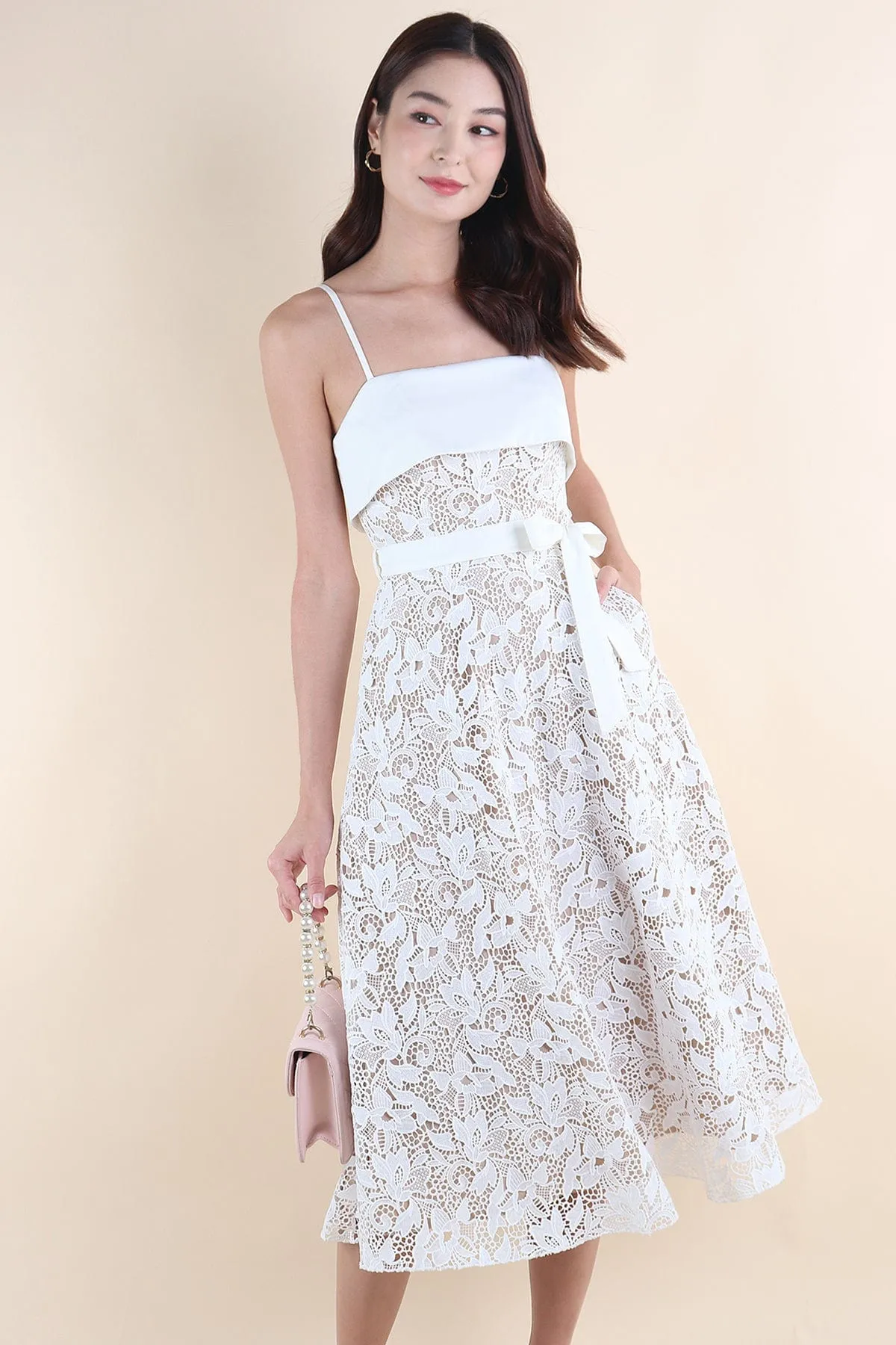 JADE CROCHET FLAP MAXI IN WHITE